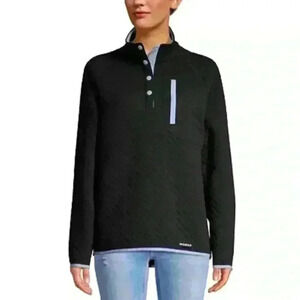Women’s Black Woods Farnham Quilted Cotton Pullover Size  Medium